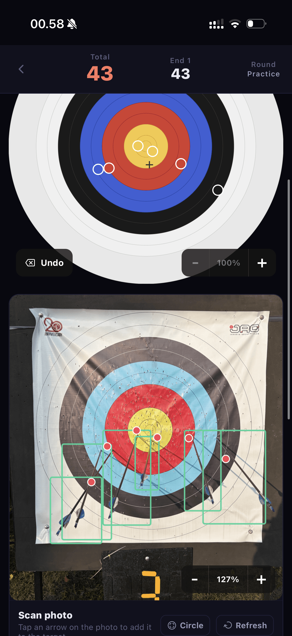 Quivry AI scan result with detected arrows